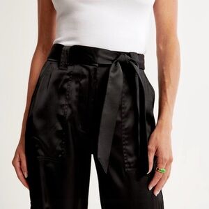 Abercrombie Belted Baggy Satin Cargo pants